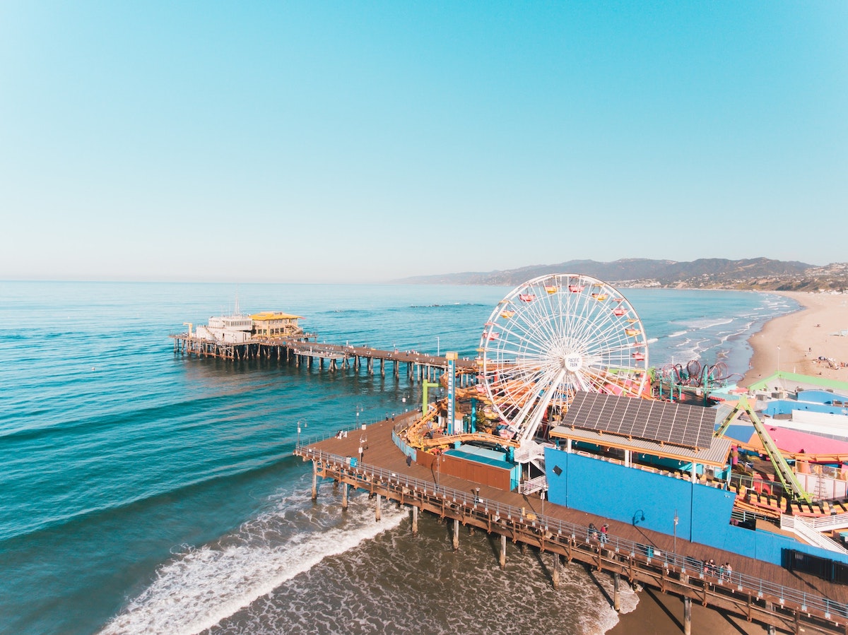 Aerial shot of the Santa Monica Pier