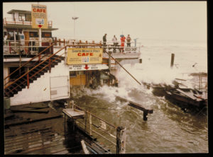 Santa Monica Pier flooded with storm windows