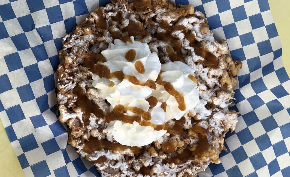 Persimmion funnel cake Pacific Park