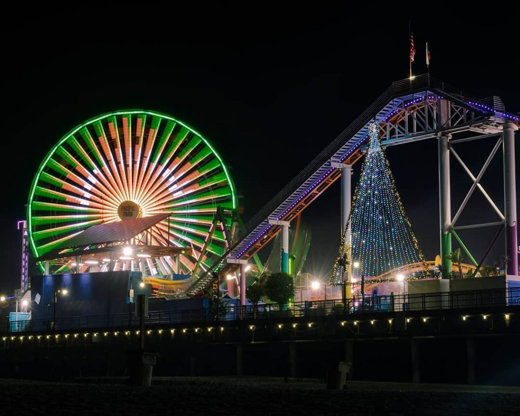 Holiday Decorations on the Santa Monica Pier