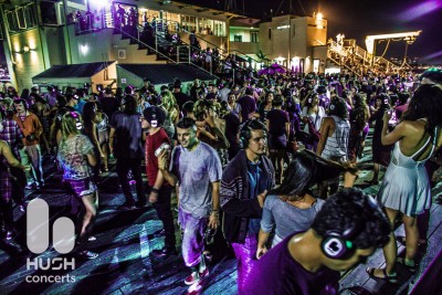 Silent disco on the Santa Monica Pier