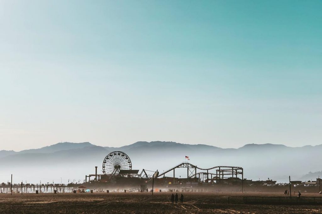 Marine layer over the Santa Monica Pier