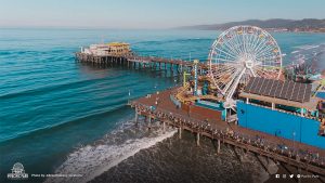 Aerial view of the Santa Monica Pier