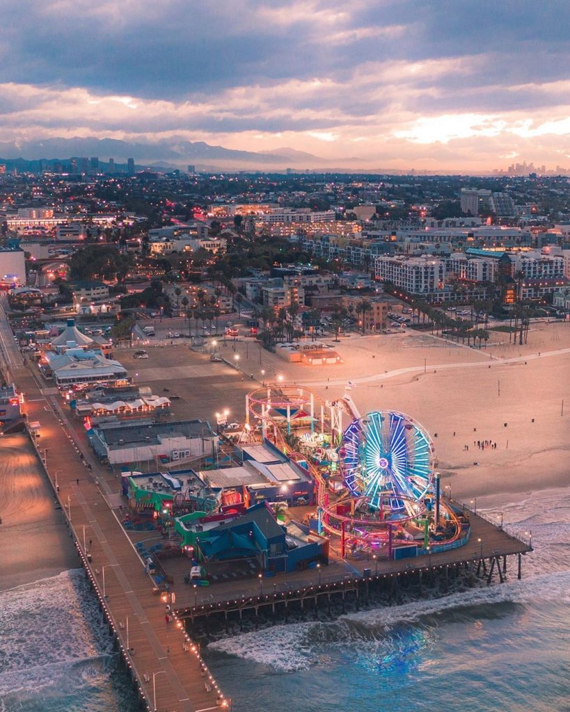 Overhead shot of the Santa Monica Pier