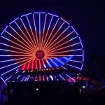 The Santa Monica Pier showing a heart on teal as part of their salute to medical workering durign the Covid-19 pandemic