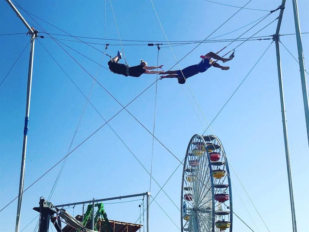 Trapeze flyers on the Santa Monica Pier