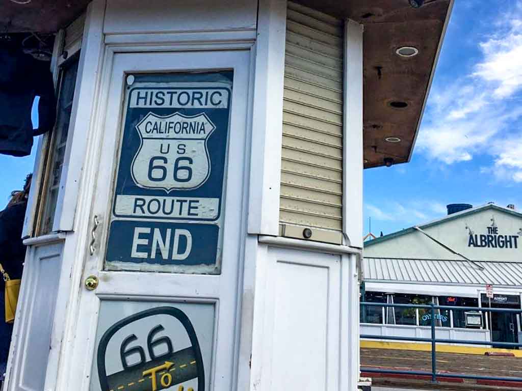 Route 66 kiosk on the Santa Monica Pier