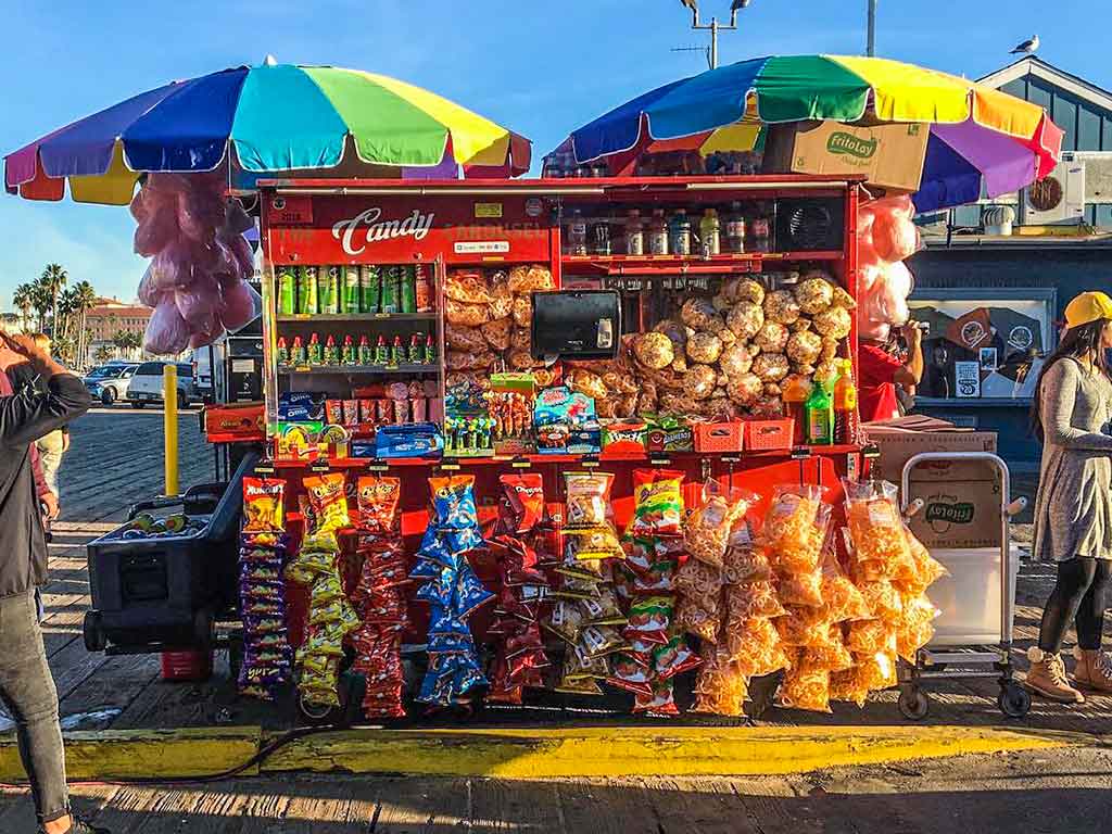 Candy Carousel cart on the Santa Monica Pier