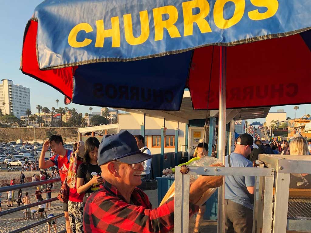 Churro cart on the Santa Monica Pier