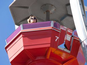 Film shoot on the Santa Monica Pier Ferris wheel