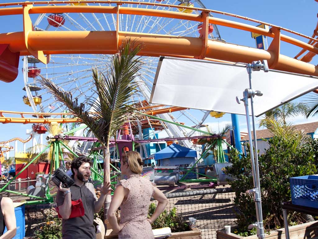 Film shoot on the Santa Monica Pier