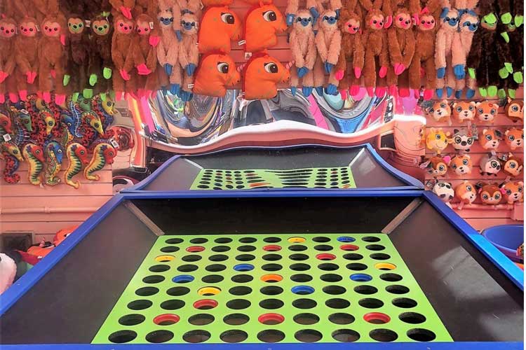 Goblet toss game on the Santa Monica Pier