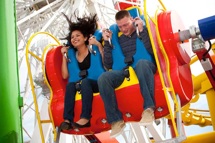 Gyro Loops 360 attraction on the Santa Monica Pier