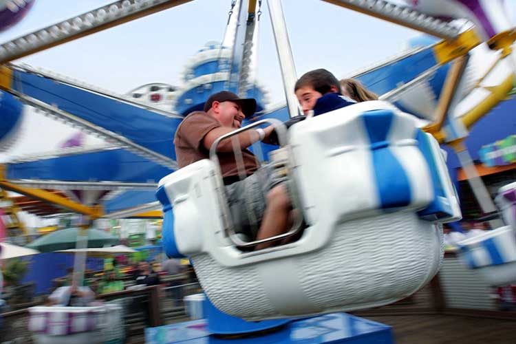 Air balloon kiddie ride on the Santa Monica Pier