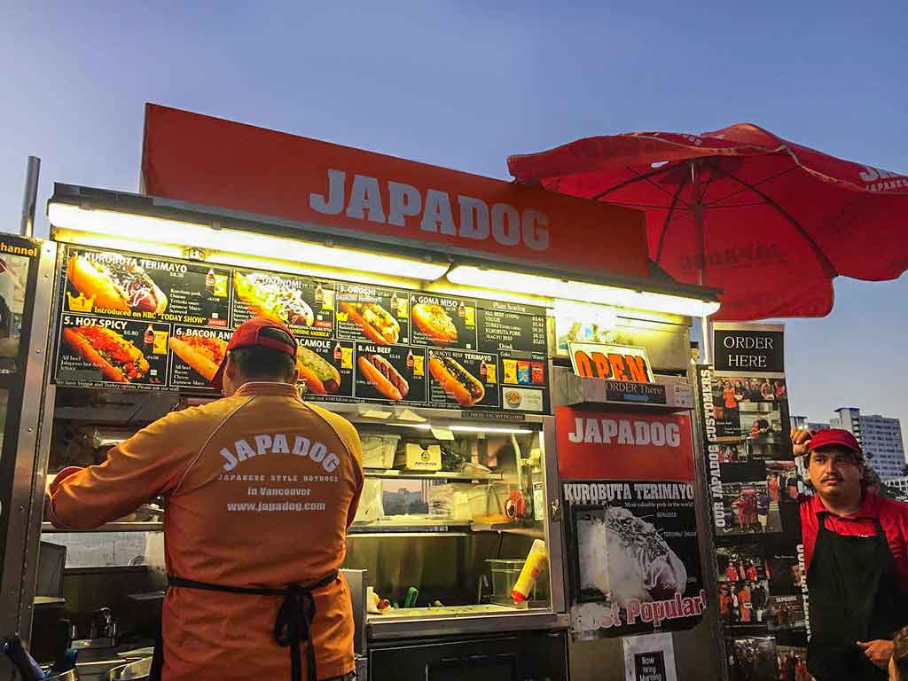 Japadog cart on the Santa Monica Pier