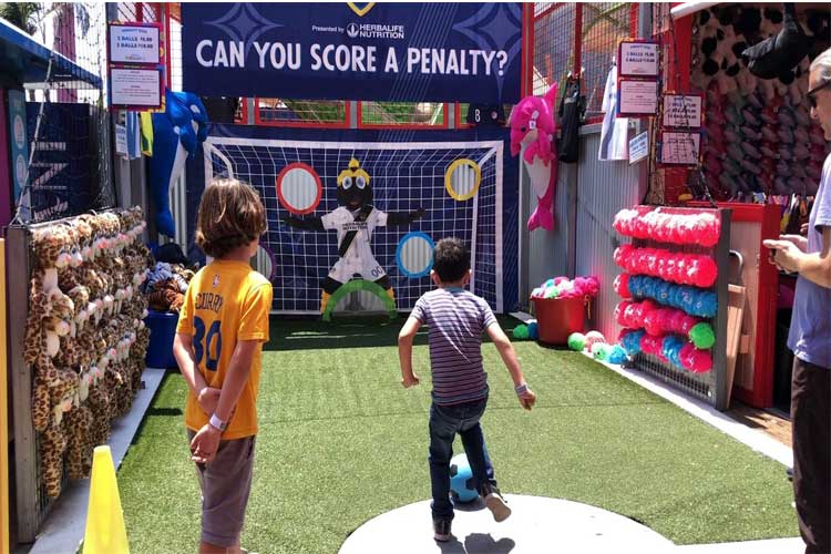 Soccer goal game on the Santa Monica Pier