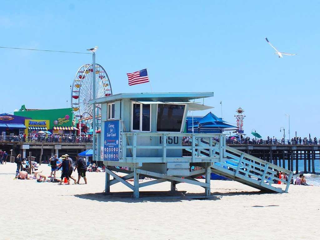 Lifeguard tower on Santa Monica State Beach