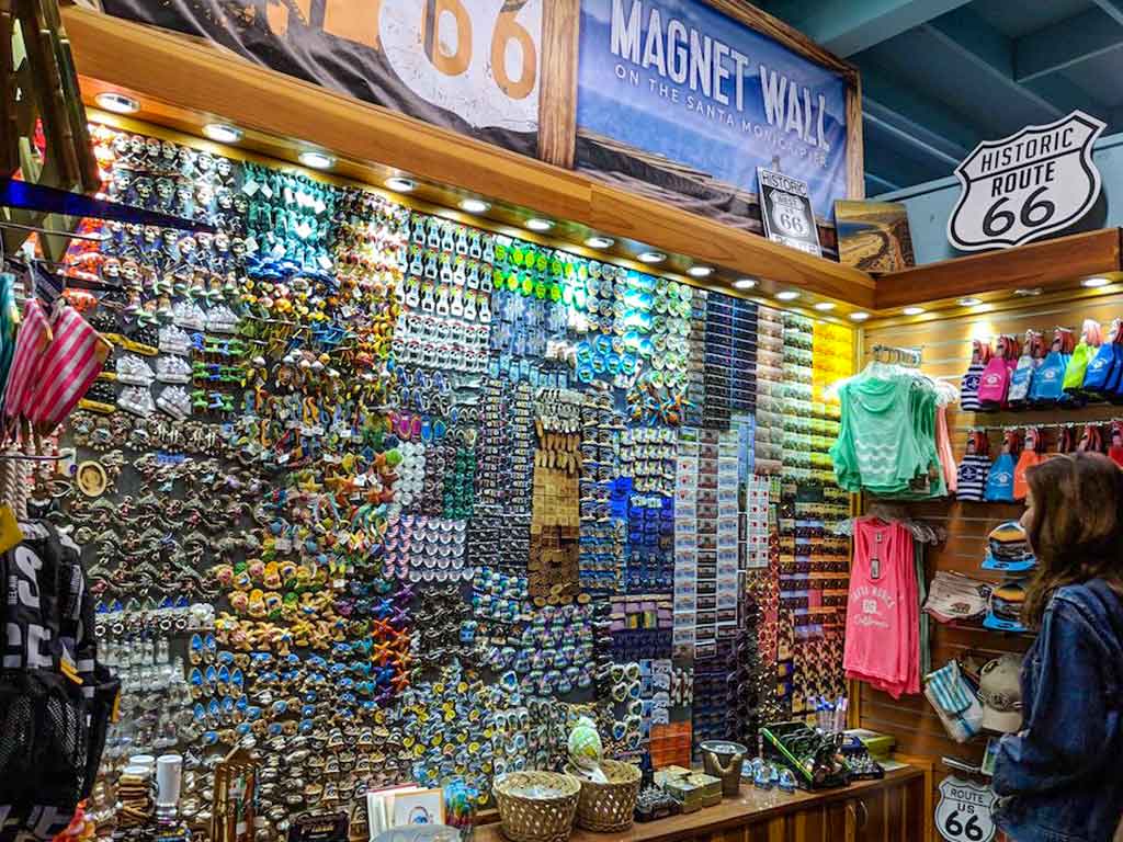 Magnet Wall gifts and souvenirs on the Santa Monica Pier