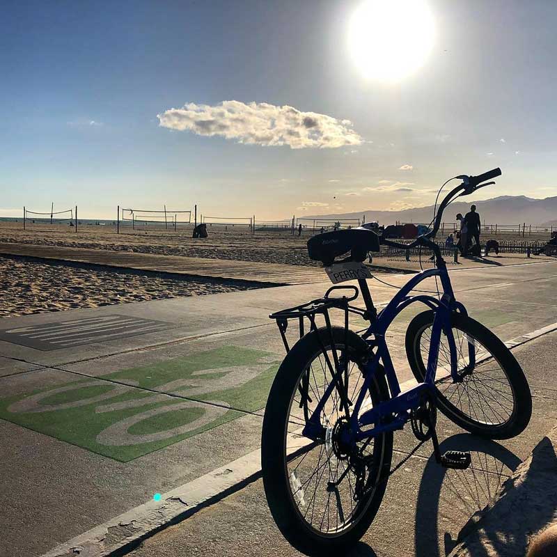 Bike stopped on the Marvin Braude Coastal Bike Trail