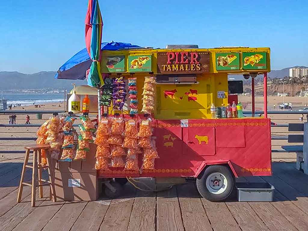 Pier Tamales cart on the Santa Monica Pier