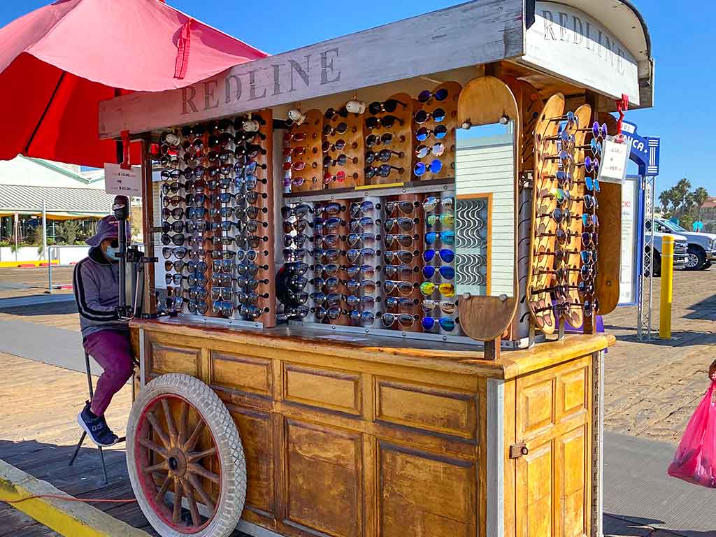 Sunglasses cart on the Santa Monica Pier