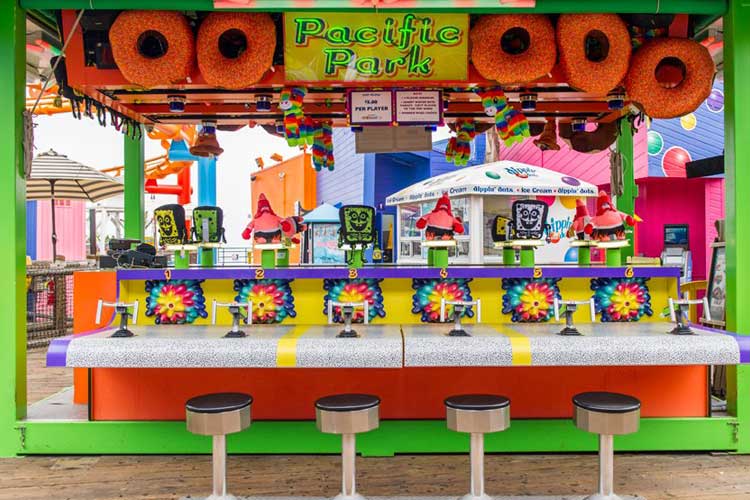 Water gun race game on the Santa Monica Pier