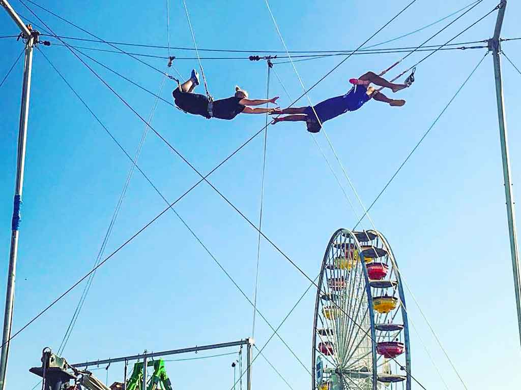 Trapeze flyers on the Santa Monica Pier