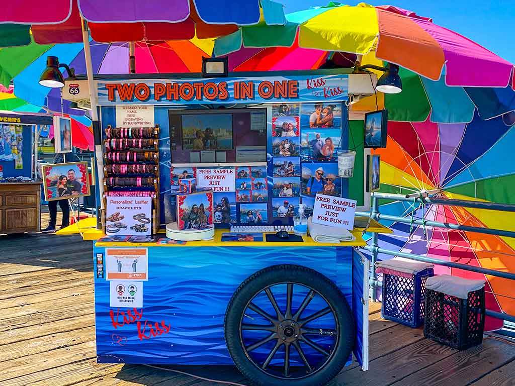 Photo service cart on the Santa Monica Pier