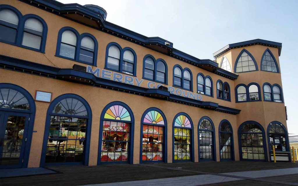 Bob Baker Windows of Merriment display at the Santa Monica Pier