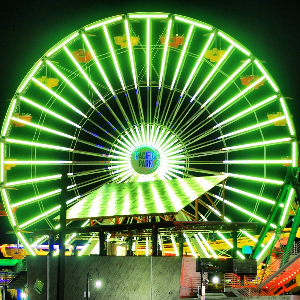 The Pacific Wheel lit green for Earth Day | Photo by @el_pep562