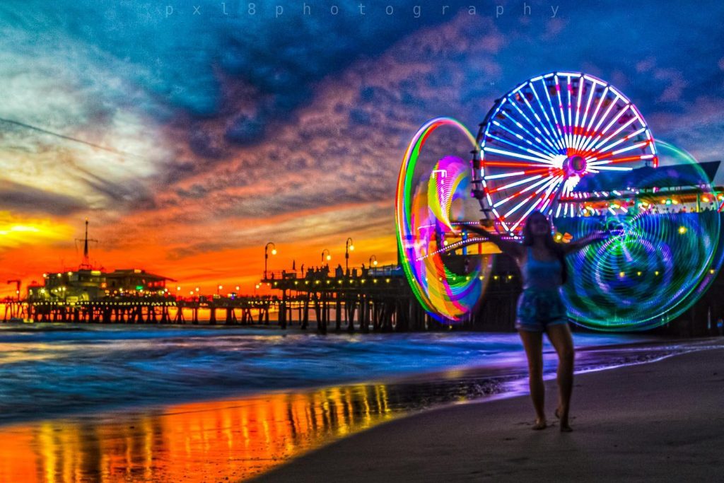 Independence Day Ferris Wheel Lighting at the Santa Monica Pier | Photo by @pxl8photography