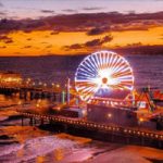 The American Flag displayed on the Pacific Wheel in Santa Monica | Photo by Doug Bass