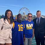 Super Bowl 56 pregame broadcast from the santa monica pier with hosts Maria Taylor and Chris Simms