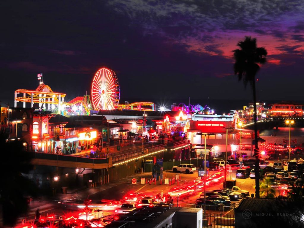 Save the Children lights the Santa Monica Pier red for children's literacy.