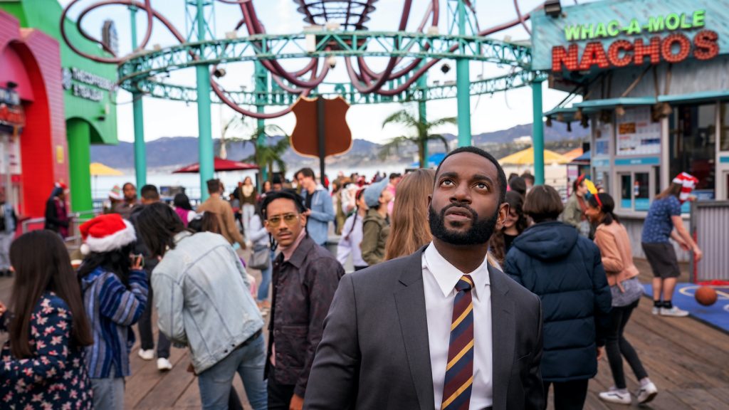 Pacific Park on the Santa Monica Pier Filming - Griffin Matthews - Mo Mcrae