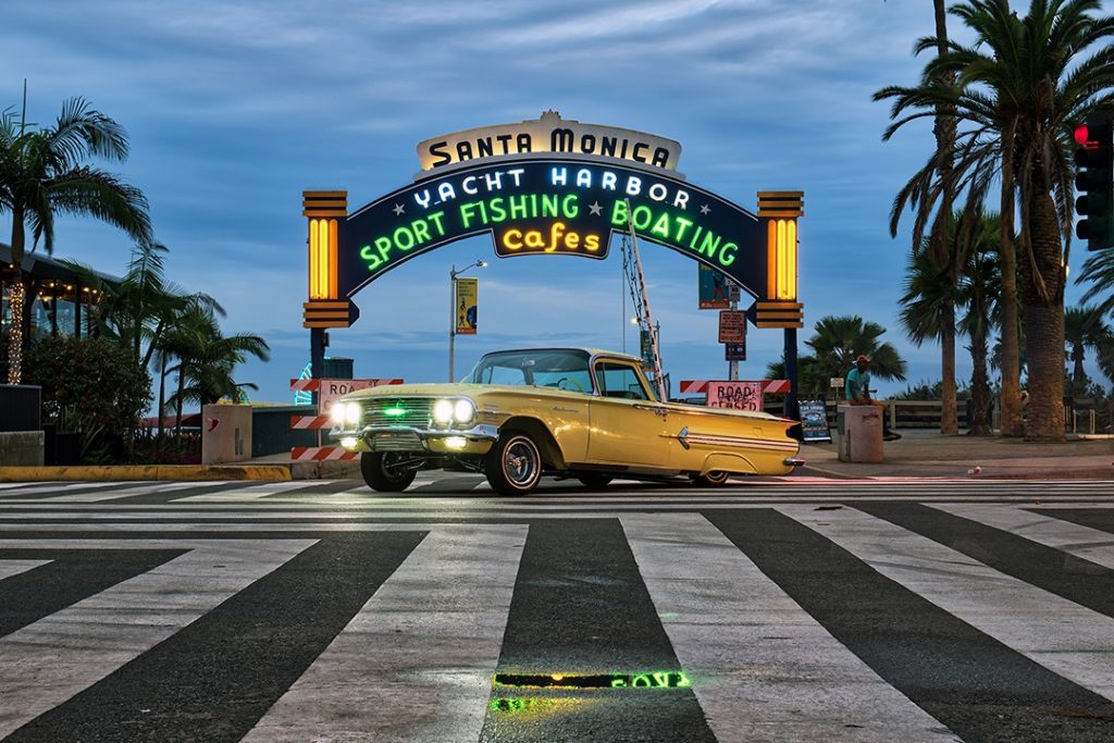 lowrider santa monica pier signage