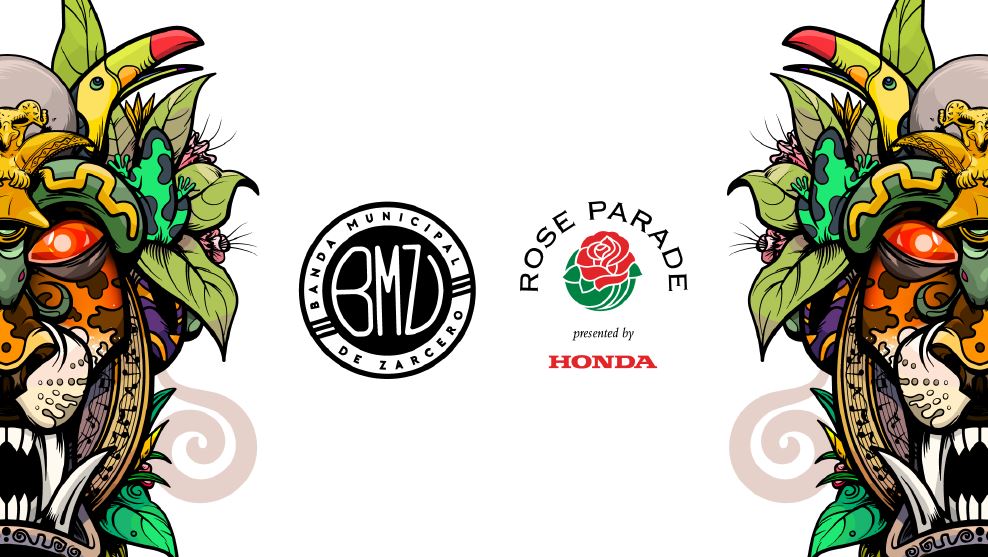 Logos for Banda Municipal de Zarcero and the Rose Parade presented by Honda